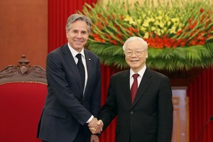 General Secretary Nguyen Phu Trong welcomes US Secretary of State