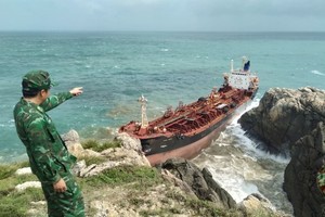 Unmanned foreign cargo ship swept ashore on Cham Islands