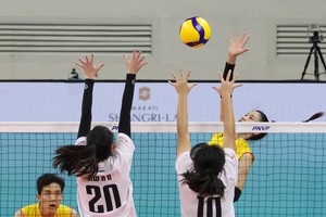Vietnamese women's volleyball team defeats Singapore
