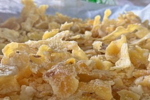 Quang Ngai bustles with dried crystalized ginger slice production for Tet