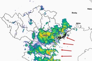Widespread rainfall hits Northern Vietnam, with heavy downpours in some areas