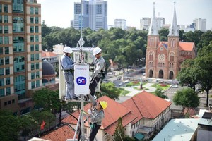  A 5G Base Transceiver Station of MobiFone in HCMC. (Photo: SGGP)
