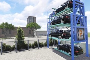 Perspective of the carousel parking system in the e-Parking project
