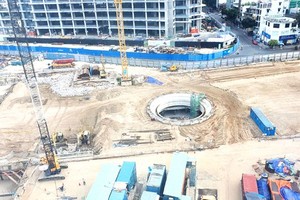 Ben Thanh Metro Station is in its last stage of construction. (Photo: SGGP)