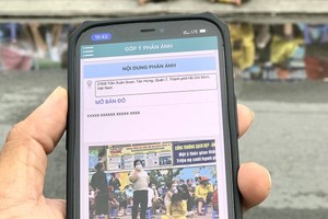 The interface of Hotline 1022 app is user-friendly to help citizens quickly send their reports to functional agencies. (Photo: SGGP)