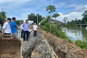 A location of landslide in Long An Province in 2023