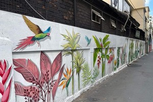 The repainted wall has changed the aesthetic feature of the road (Photo: SGGP)