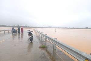 Rivers, lakes, and fields in Ha Tinh Province were deep under water due to long and heavy rain (Photo: SGGP)