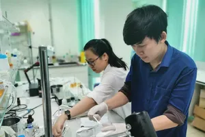 The lab of CVI Cosmetics and Pharmaceutical JSC inside Hoa Lac Hi-tech Park in Hanoi (Photo: SGGP)