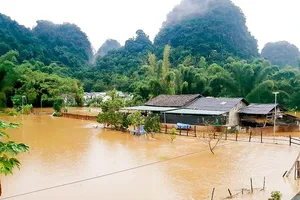 Flooding in Tra Linh Town (Trung Khanh District, Cao Bang Province) on August 11