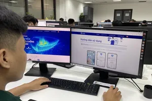 An nTrust developer is testing the nTrust application in action 