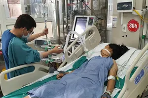 An unconscious patient has to be on a ventilator due to drinking excessive alkaline water for treatment.