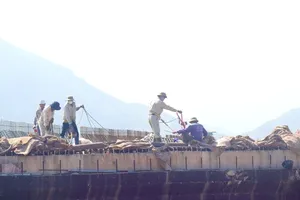 Workers are constructing challenging sections on the North-South Expressway, Quy Nhon - Chi Thanh section (Binh Dinh, Phu Yen provinces) (Photo: SGGP)