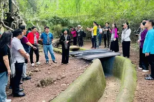 The delegation of HCMC artists is visiting Ta Thiet Base