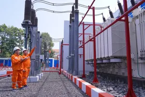 An employee of HCMC Power Corporation (EVNHCMC) is inspecting the electricity supply system 