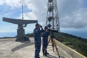 Officials and soldiers of Radar Station 590 are on duty