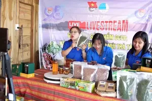 The youth from Tra Tap Commune in Da Nang City are creating lively livestream sessions to promote their unique local products (Photo: SGGP)