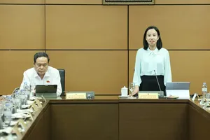 Full-time Deputy Head Vo Ngoc Thanh Truc of the HCMC National Assembly Delegation is chairing the group discussion session (Photo: SGGP) 