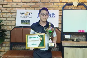 Tay cơ Hồ Sở Phát vô địch giải Joy Heyball chuyên nghiệp lần 2 năm 2023. Ảnh: Quỳnh Mai