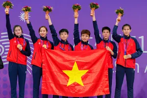 Đội tuyển Cầu mây mang về HCV thứ 2 cho Việt Nam tại ASIAD 19. Ảnh: Quốc Khánh 