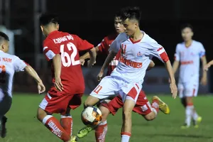 Thanh Hậu tỏa sáng với 3 bàn thắng cho HA.GL. Ảnh: NGUYỄN NHÂN