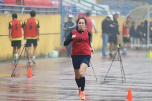 Nữ trọng tài Hà Thị Phương. Ảnh: Đoàn Nhật