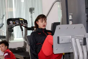 Chương Thị Kiều tại phòng tập ngày 18-2. Ảnh: Đoàn Nhật