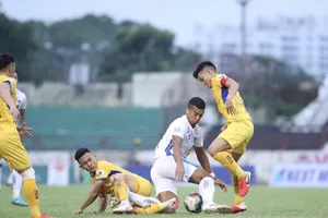 SLNA giành chiến thắng trong trận cầu 6 điểm. Ảnh: MINH HOÀNG 