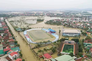 Sân Hà Tĩnh nhìn từ trên cao ngày 21-10