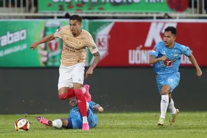 Công an Hà Nội trong chuyến làm khách mới đây trên sân Pleiku, trận đấu mà đội khách thắng cách biệt 3-0