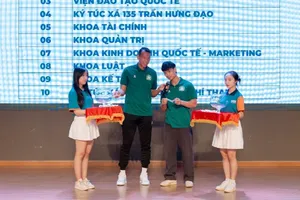 Công Phượng và Tấn Trường cùng đến giao lưu và bốc thăm xếp lịch thi đấu.