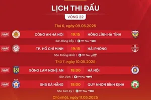 Lịch thi đấu vòng 22 V-League 2024-2025