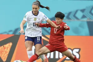 Đội tuyển nữ Việt Nam so tài cùng đội tuyển Mỹ tại World Cup nữ 2023. Ảnh: ĐÔNG HUYỀN