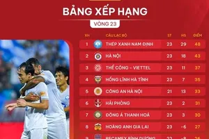 Bảng xếp hạng vòng 23 V-League 2024-2025: Nam Định đến gần ngày vô địch