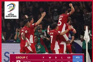 Niềm vui của Indonesia sau chiến thắng trước Trung Quốc.