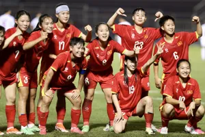 U19 nữ Việt Nam giành trọn 3 điểm ở trận ra quân sau chiến thắng 2-0 trước Myanmar. Ảnh: DŨNG PHƯƠNG