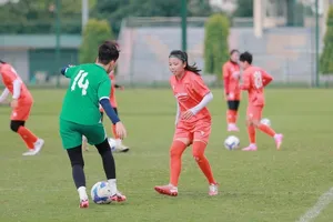 Huỳnh Như lập cú đúp trong trận thắng 3-1 của đội tuyển Việt Nam vào chiều 13-6.