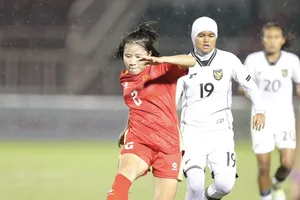 Hồng Minh, tác giả bàn mở tỷ số cho đội tuyển U19 nữ Việt Nam. Ảnh: DŨNG PHƯƠNG