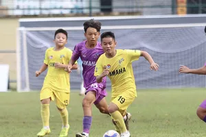 Cả hai đại diện của Bình Dương (áo tím) đều dừng chân ở vòng đấu bảng.