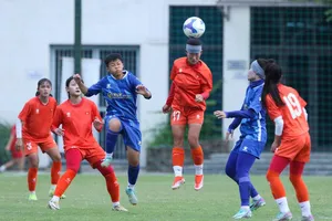U20 nữ Việt Nam thi đấu giao hữu với CLB U19 nữ Thái Nguyên chiều 9/7 với kết quả thắng 5-2.