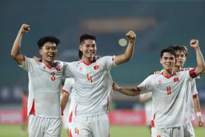 U23 Việt Nam có khởi đầu thuận lợi qua chiến thắng 3-0 trước U23 Lào. Ảnh: ANH KHOA