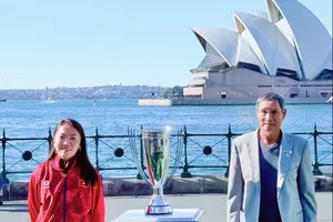 HLV Mai Đức Chung và thủ quân Huỳnh Như đã có mặt tại Australia.