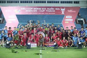 CAHN vô địch sau chiến thắng ngay tại "chảo lửa" Thiên Trường. Ảnh: MINH HOÀNG