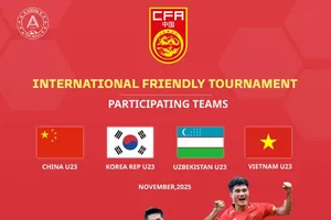 U23 Việt Nam gặp lại các nhà vô địch châu Á tại giải giao hữu ở Trung Quốc