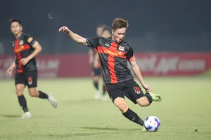 Hoàng Đức tiếp tục tỏa sáng trong đội hình Ninh Bình. Ảnh: NBFC