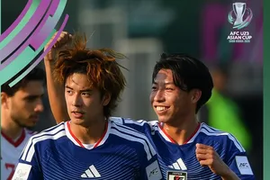 Nhật Bản thắng tiến ở ngôi đầu bảng B. Ảnh: AFC