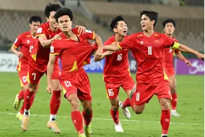 Minh Phúc ghi bàn thắng duy nhất trong trận thắng 1-0 của U23 Việt Nam trước U23 Trung Quốc hồi đầu năm 2025. Ảnh; AFC