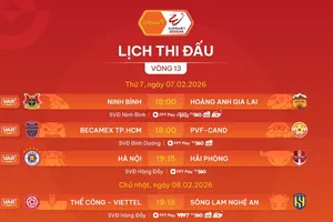 Lịch thi đấu vòng 13 V-League 2025-2026