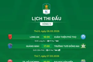 Lịch thi đấu vòng 11 giải hạng Nhất 2025-2026