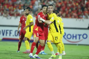 Malaysia đã tiếp tục trắng tay trong chuyến làm khách trên sân Thiên Trường trước đội tuyển Việt Nam vào tối 31-3. Ảnh: S.N